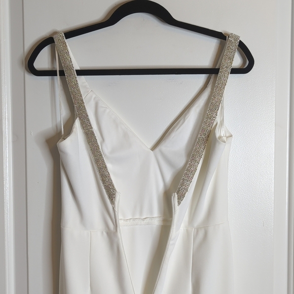 Lulus Celina White Beaded Maxi Dress Formal Prom Wedding NWT Size M - Picture 10 of 14